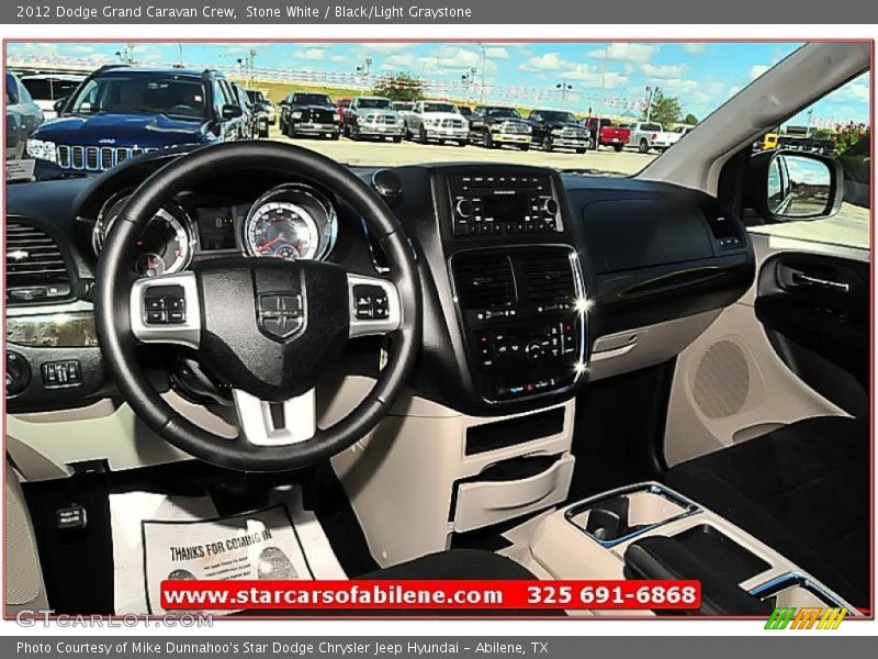 Stone White / Black/Light Graystone 2012 Dodge Grand Caravan Crew