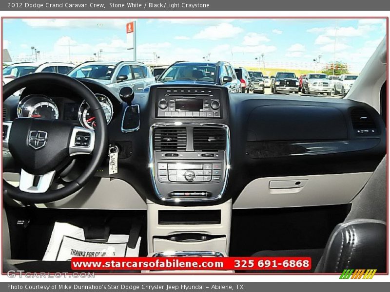 Stone White / Black/Light Graystone 2012 Dodge Grand Caravan Crew