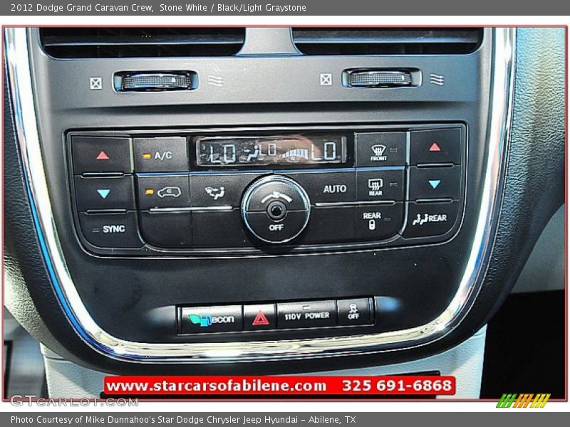 Stone White / Black/Light Graystone 2012 Dodge Grand Caravan Crew