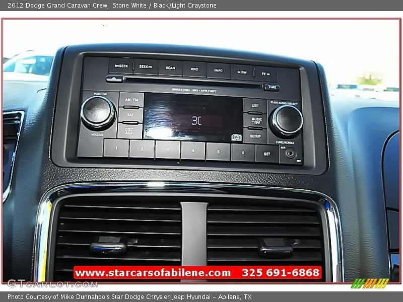 Stone White / Black/Light Graystone 2012 Dodge Grand Caravan Crew