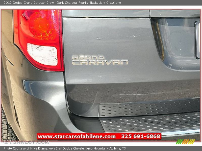 Dark Charcoal Pearl / Black/Light Graystone 2012 Dodge Grand Caravan Crew