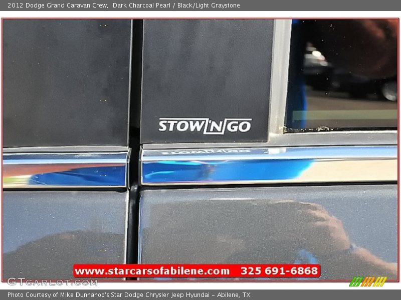 Dark Charcoal Pearl / Black/Light Graystone 2012 Dodge Grand Caravan Crew