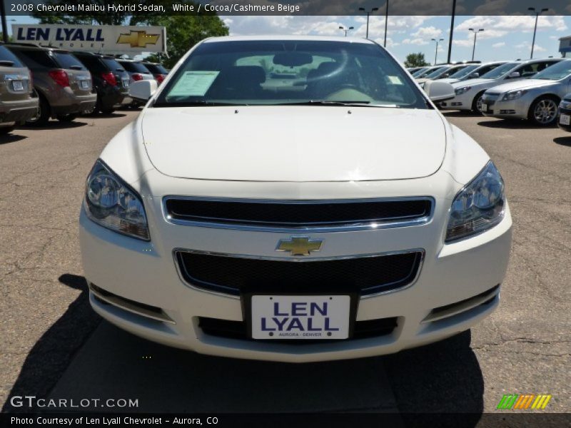 White / Cocoa/Cashmere Beige 2008 Chevrolet Malibu Hybrid Sedan