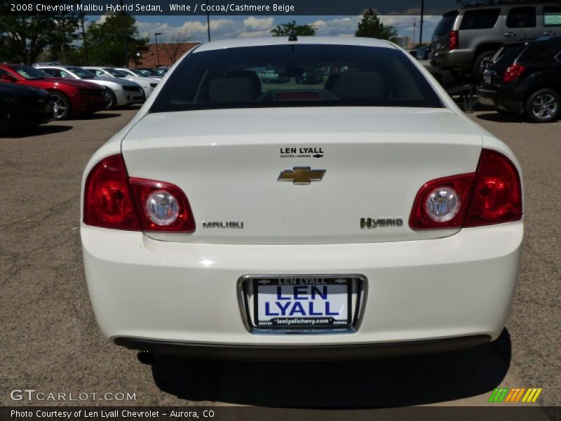 White / Cocoa/Cashmere Beige 2008 Chevrolet Malibu Hybrid Sedan