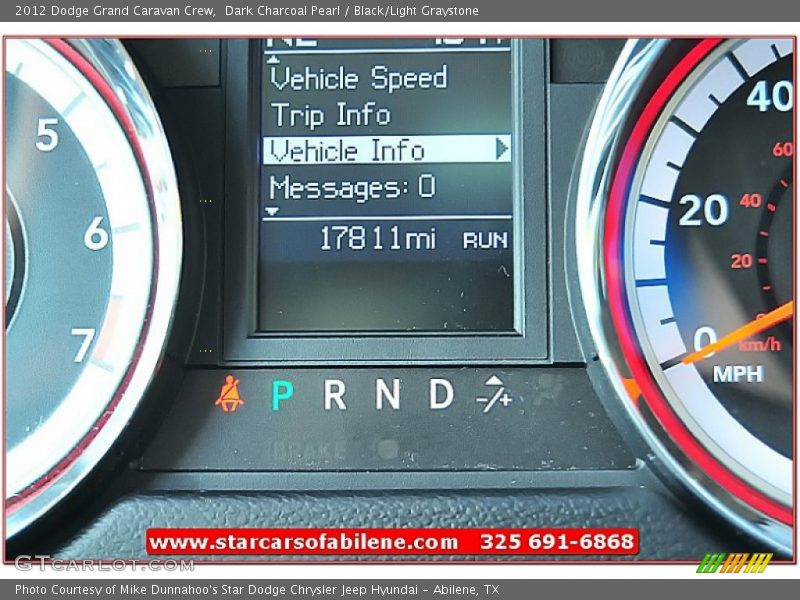 Dark Charcoal Pearl / Black/Light Graystone 2012 Dodge Grand Caravan Crew