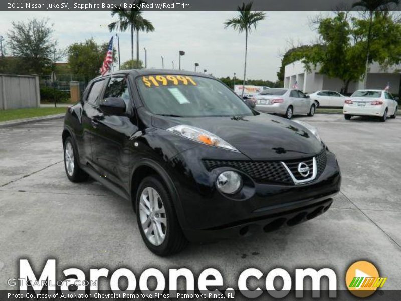 Sapphire Black / Black/Red w/Red Trim 2011 Nissan Juke SV
