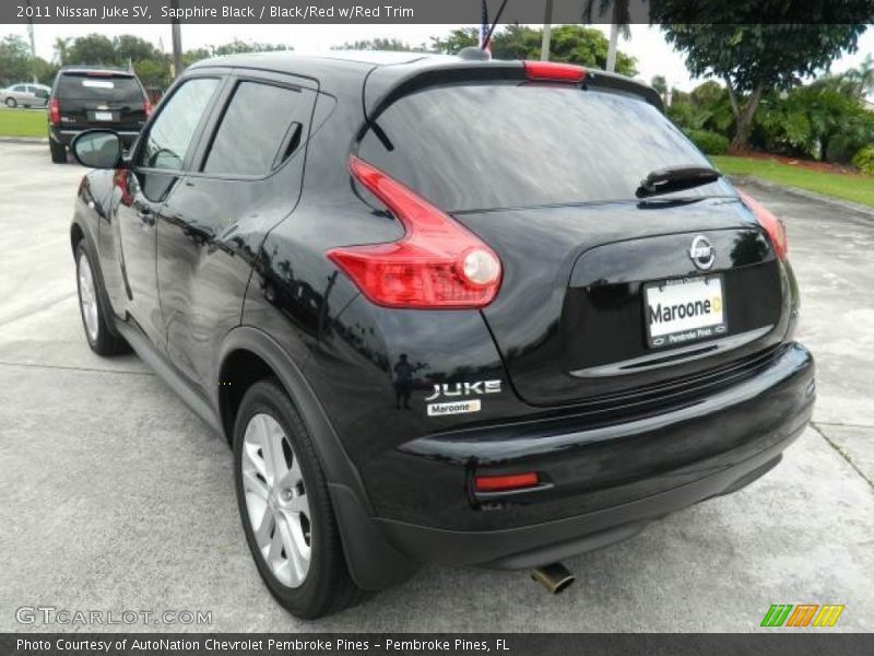 Sapphire Black / Black/Red w/Red Trim 2011 Nissan Juke SV