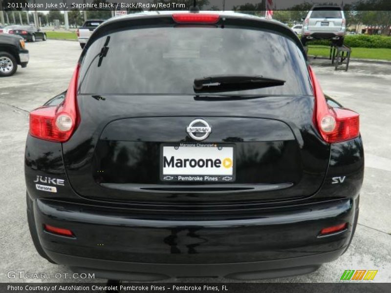 Sapphire Black / Black/Red w/Red Trim 2011 Nissan Juke SV