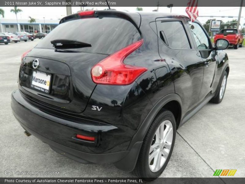Sapphire Black / Black/Red w/Red Trim 2011 Nissan Juke SV