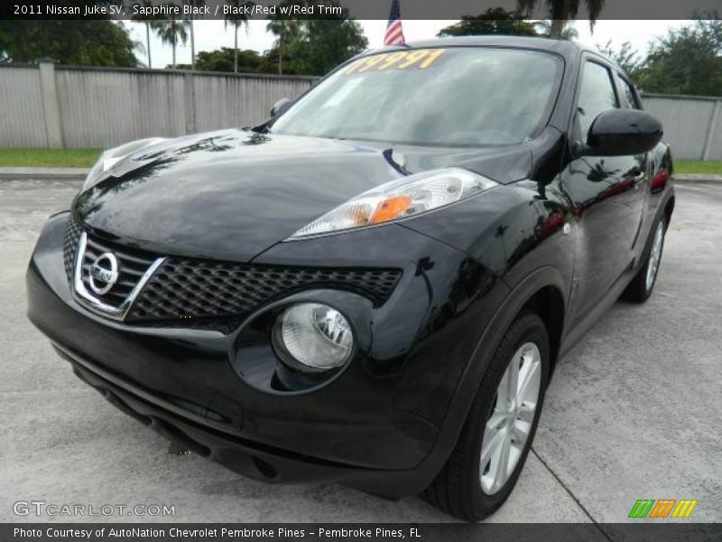 Sapphire Black / Black/Red w/Red Trim 2011 Nissan Juke SV
