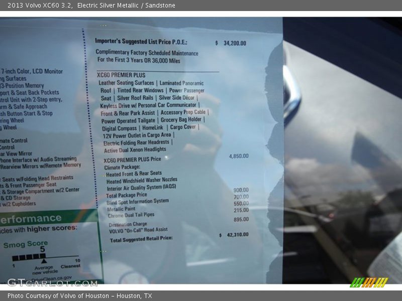 Electric Silver Metallic / Sandstone 2013 Volvo XC60 3.2