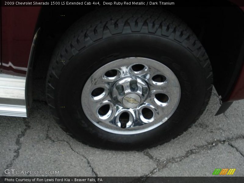 Deep Ruby Red Metallic / Dark Titanium 2009 Chevrolet Silverado 1500 LS Extended Cab 4x4