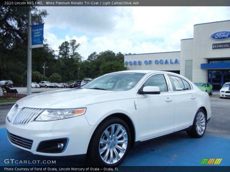 White Platinum Metallic Tri-Coat / Light Camel/Olive Ash 2010 Lincoln MKS FWD