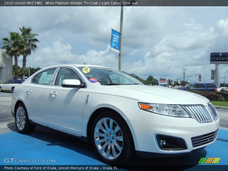 White Platinum Metallic Tri-Coat / Light Camel/Olive Ash 2010 Lincoln MKS FWD