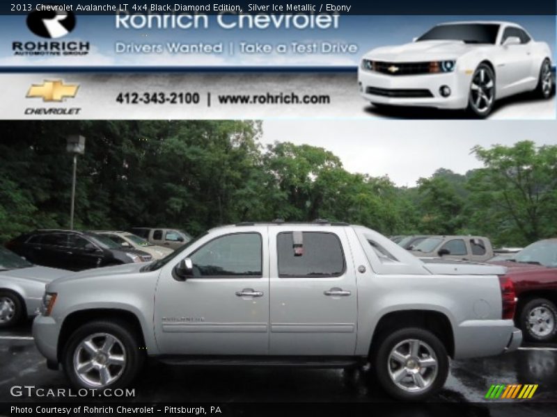 Silver Ice Metallic / Ebony 2013 Chevrolet Avalanche LT 4x4 Black Diamond Edition