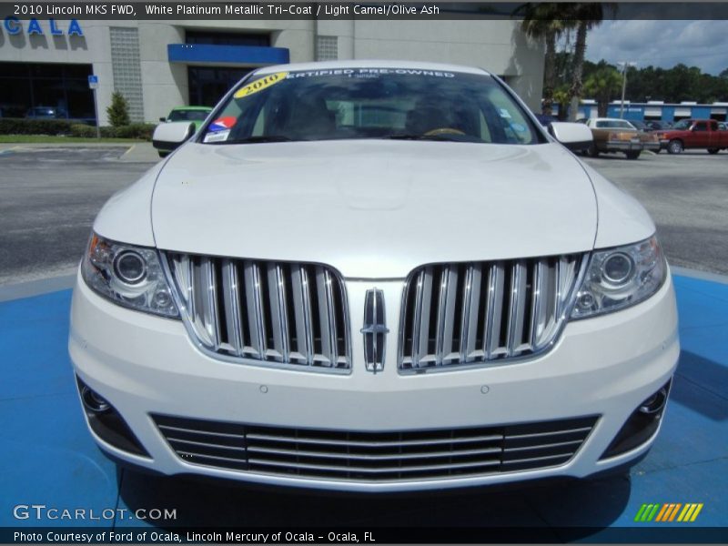 White Platinum Metallic Tri-Coat / Light Camel/Olive Ash 2010 Lincoln MKS FWD