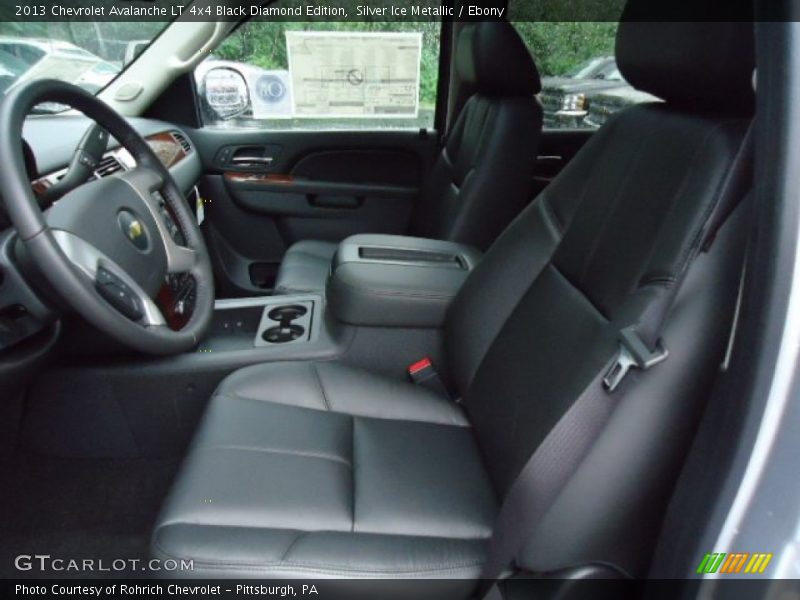 Front Seat of 2013 Avalanche LT 4x4 Black Diamond Edition