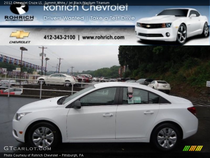 Summit White / Jet Black/Medium Titanium 2012 Chevrolet Cruze LS