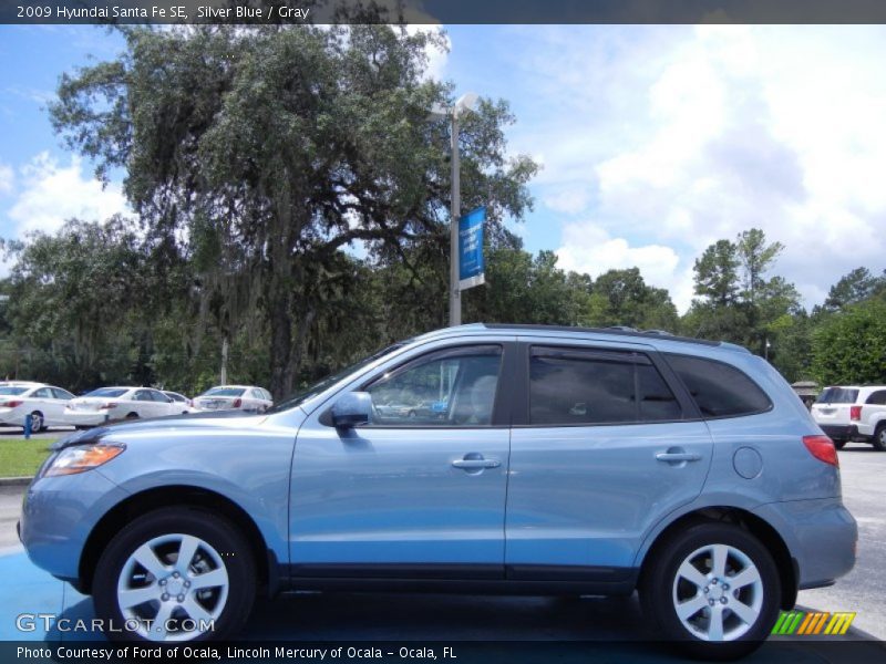 Silver Blue / Gray 2009 Hyundai Santa Fe SE