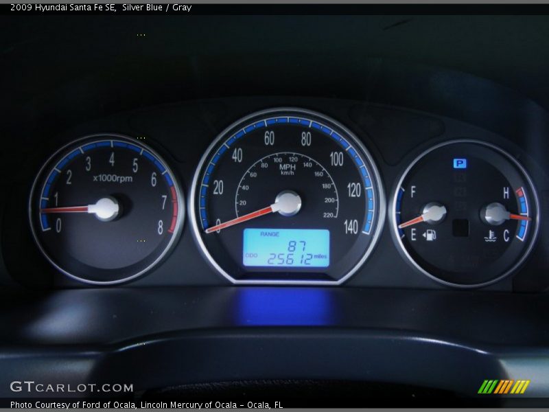 Silver Blue / Gray 2009 Hyundai Santa Fe SE