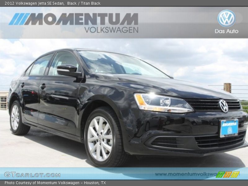 Black / Titan Black 2012 Volkswagen Jetta SE Sedan