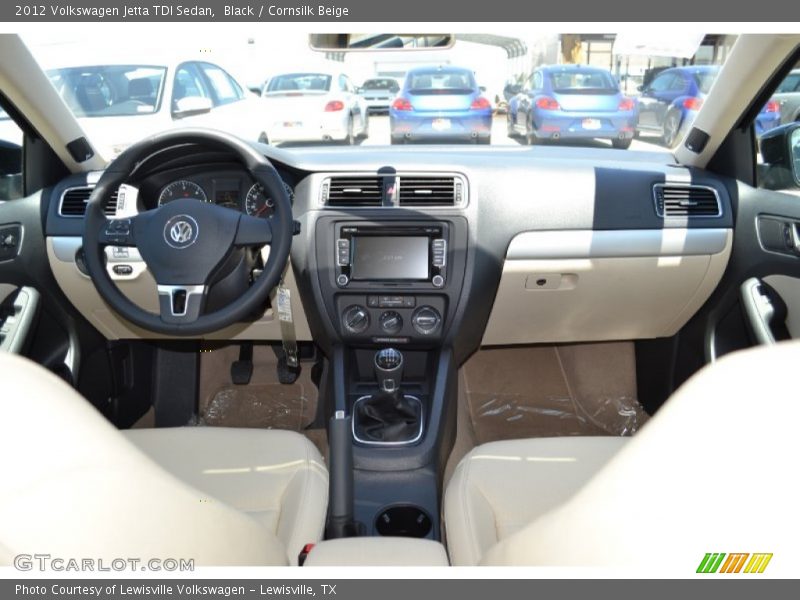 Black / Cornsilk Beige 2012 Volkswagen Jetta TDI Sedan