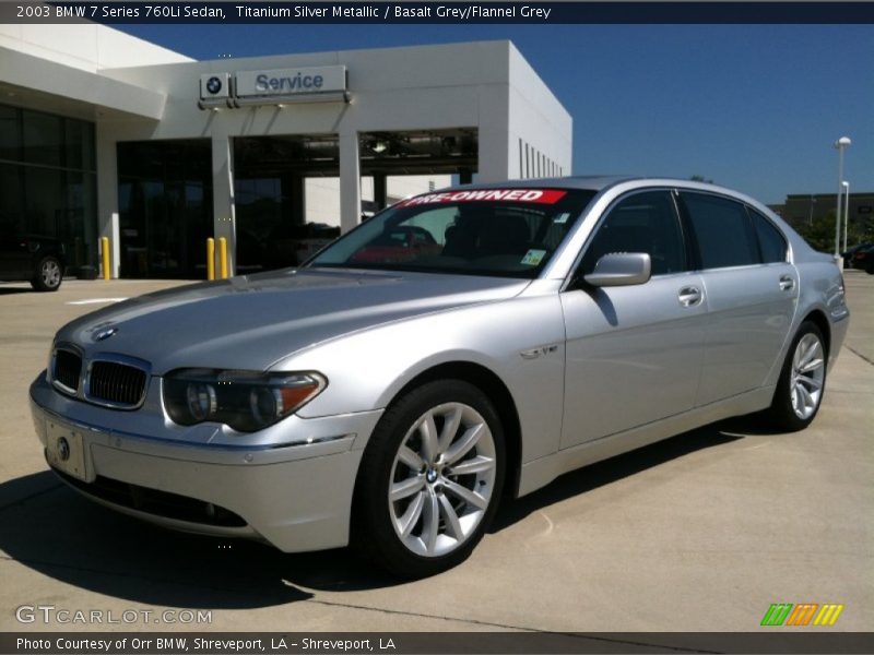 Titanium Silver Metallic / Basalt Grey/Flannel Grey 2003 BMW 7 Series 760Li Sedan