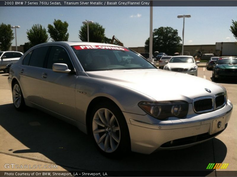 Titanium Silver Metallic / Basalt Grey/Flannel Grey 2003 BMW 7 Series 760Li Sedan