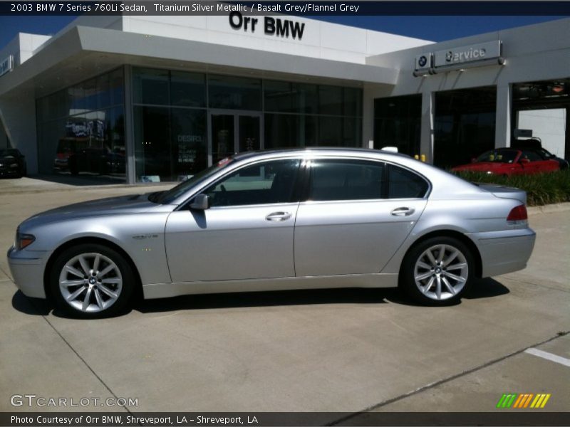 Titanium Silver Metallic / Basalt Grey/Flannel Grey 2003 BMW 7 Series 760Li Sedan
