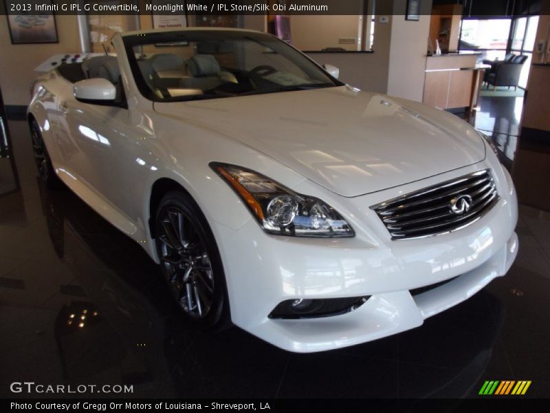 Moonlight White / IPL Stone/Silk Obi Aluminum 2013 Infiniti G IPL G Convertible