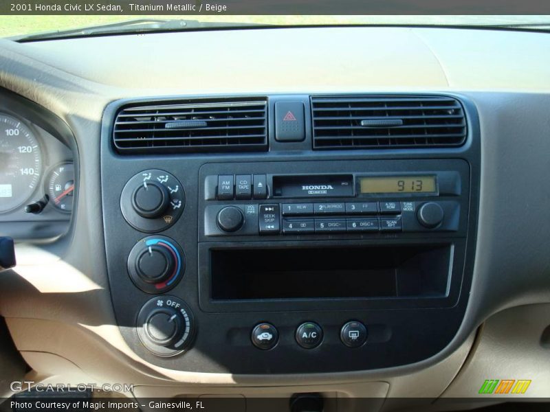 Titanium Metallic / Beige 2001 Honda Civic LX Sedan