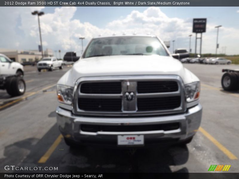Bright White / Dark Slate/Medium Graystone 2012 Dodge Ram 3500 HD ST Crew Cab 4x4 Dually Chassis