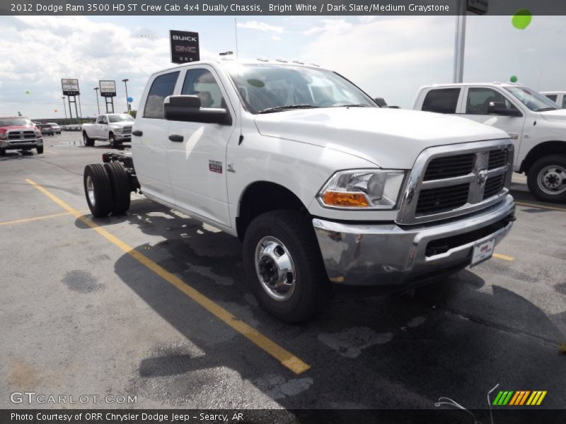 Bright White / Dark Slate/Medium Graystone 2012 Dodge Ram 3500 HD ST Crew Cab 4x4 Dually Chassis