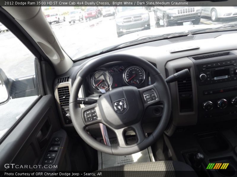 Bright White / Dark Slate/Medium Graystone 2012 Dodge Ram 3500 HD ST Crew Cab 4x4 Dually Chassis