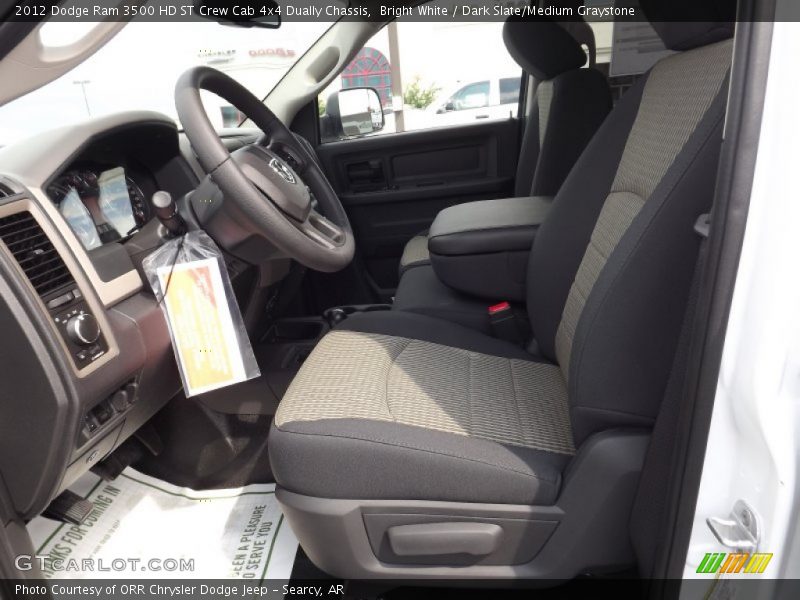 Bright White / Dark Slate/Medium Graystone 2012 Dodge Ram 3500 HD ST Crew Cab 4x4 Dually Chassis