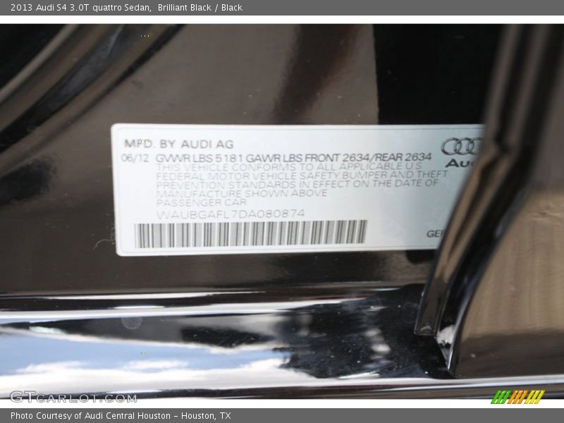 Brilliant Black / Black 2013 Audi S4 3.0T quattro Sedan
