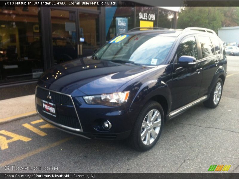 Cosmic Blue Metallic / Black 2010 Mitsubishi Outlander SE 4WD
