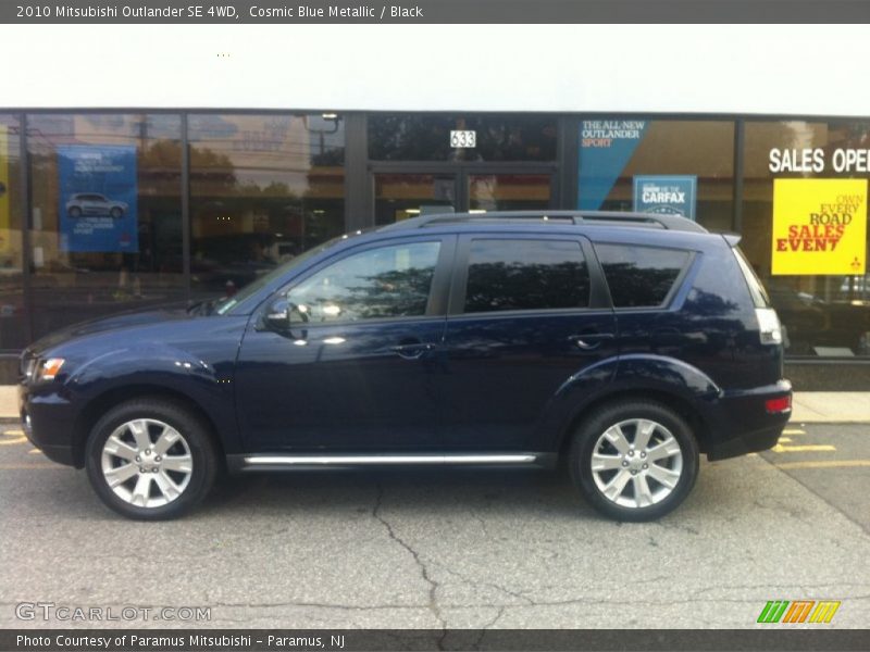 Cosmic Blue Metallic / Black 2010 Mitsubishi Outlander SE 4WD