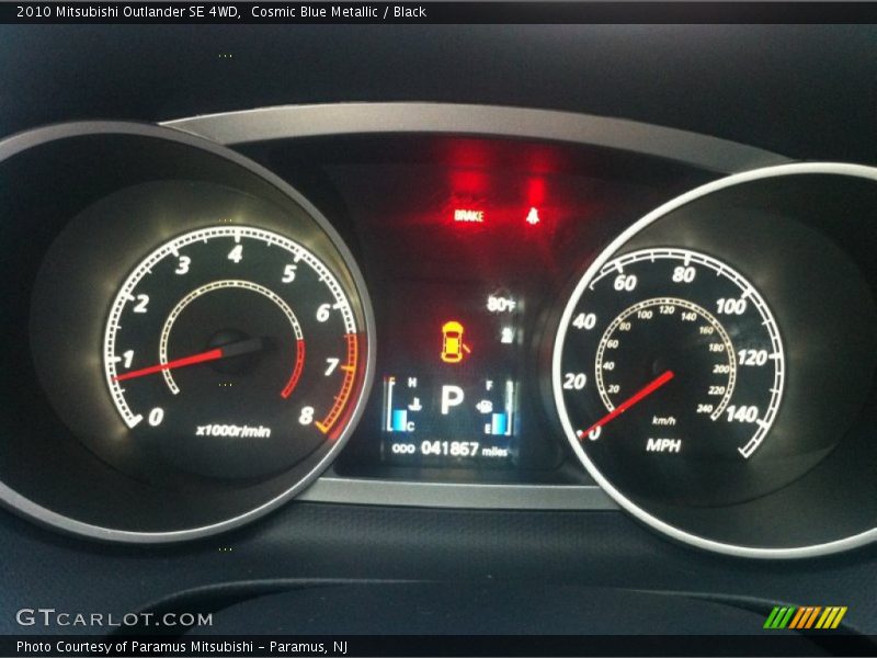 Cosmic Blue Metallic / Black 2010 Mitsubishi Outlander SE 4WD
