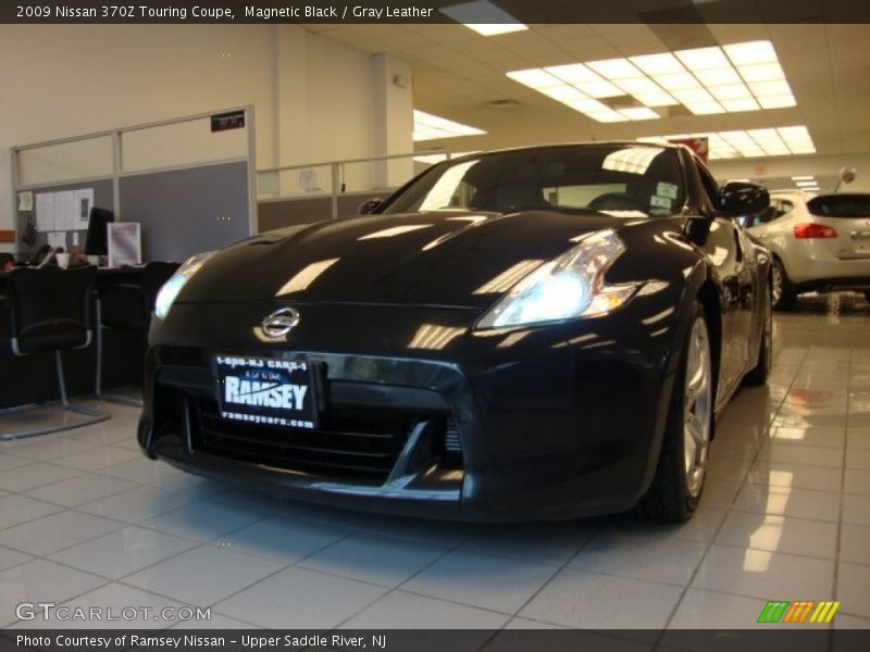 Magnetic Black / Gray Leather 2009 Nissan 370Z Touring Coupe