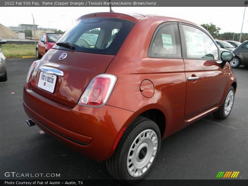 Rame (Copper Orange) / Tessuto Marrone/Avorio (Brown/Ivory) 2012 Fiat 500 Pop