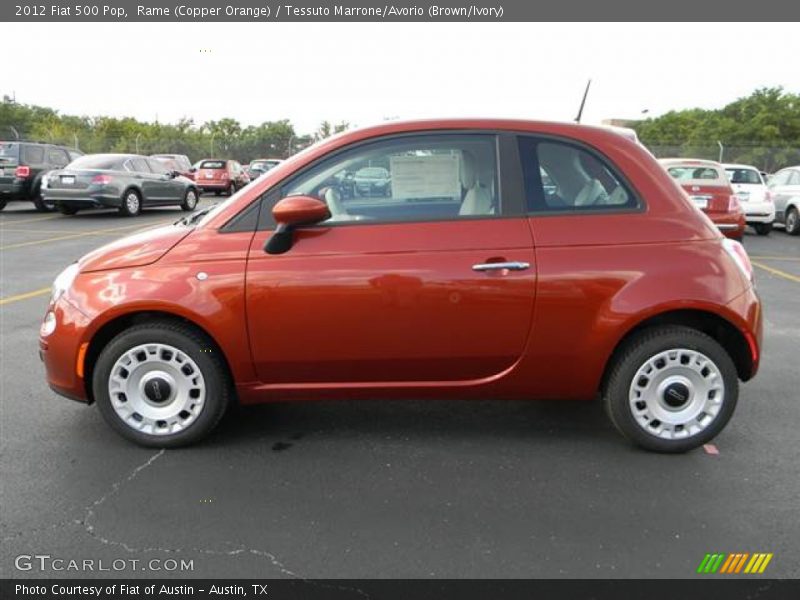 Rame (Copper Orange) / Tessuto Marrone/Avorio (Brown/Ivory) 2012 Fiat 500 Pop