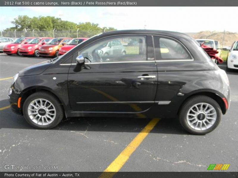 Nero (Black) / Pelle Rosso/Nera (Red/Black) 2012 Fiat 500 c cabrio Lounge