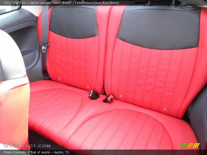 Nero (Black) / Pelle Rosso/Nera (Red/Black) 2012 Fiat 500 c cabrio Lounge
