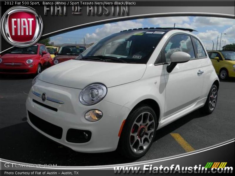 Bianco (White) / Sport Tessuto Nero/Nero (Black/Black) 2012 Fiat 500 Sport