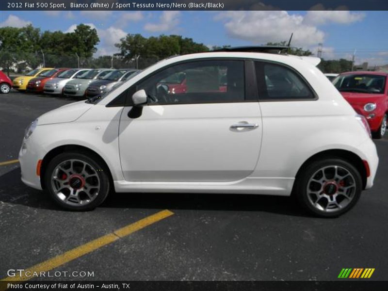 Bianco (White) / Sport Tessuto Nero/Nero (Black/Black) 2012 Fiat 500 Sport