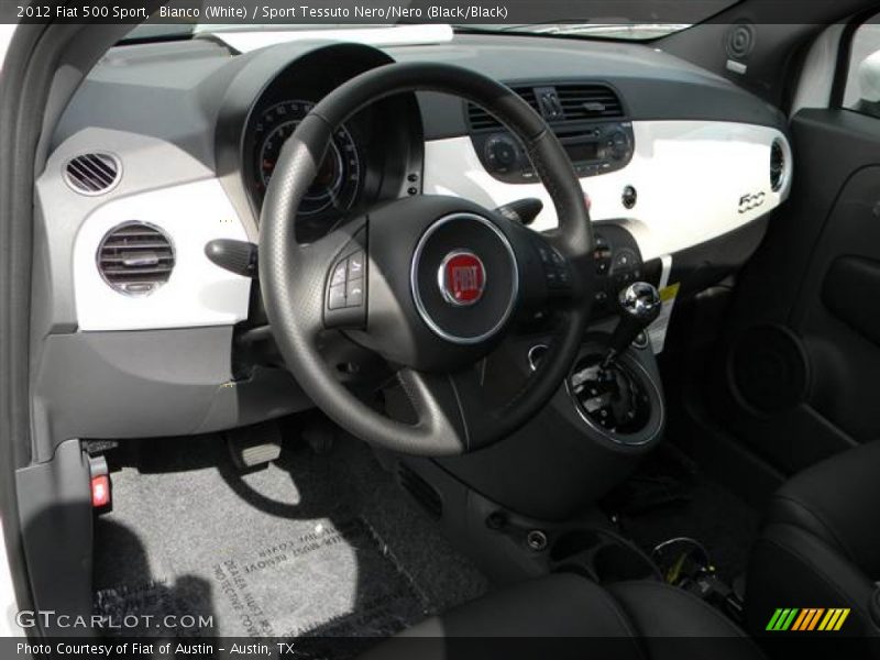 Bianco (White) / Sport Tessuto Nero/Nero (Black/Black) 2012 Fiat 500 Sport