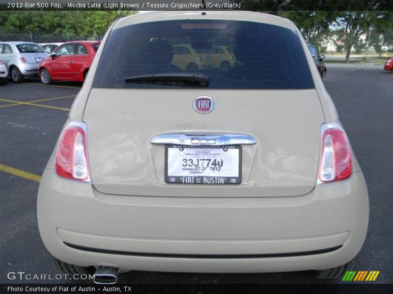 Mocha Latte (Light Brown) / Tessuto Grigio/Nero (Grey/Black) 2012 Fiat 500 Pop