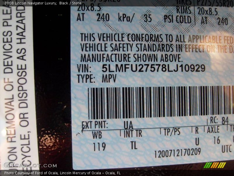 Black / Stone 2008 Lincoln Navigator Luxury