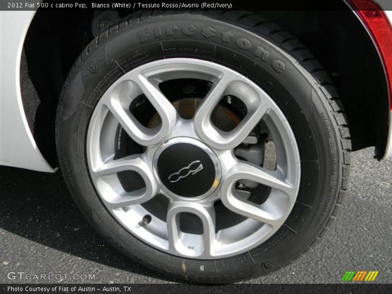 Bianco (White) / Tessuto Rosso/Avorio (Red/Ivory) 2012 Fiat 500 c cabrio Pop